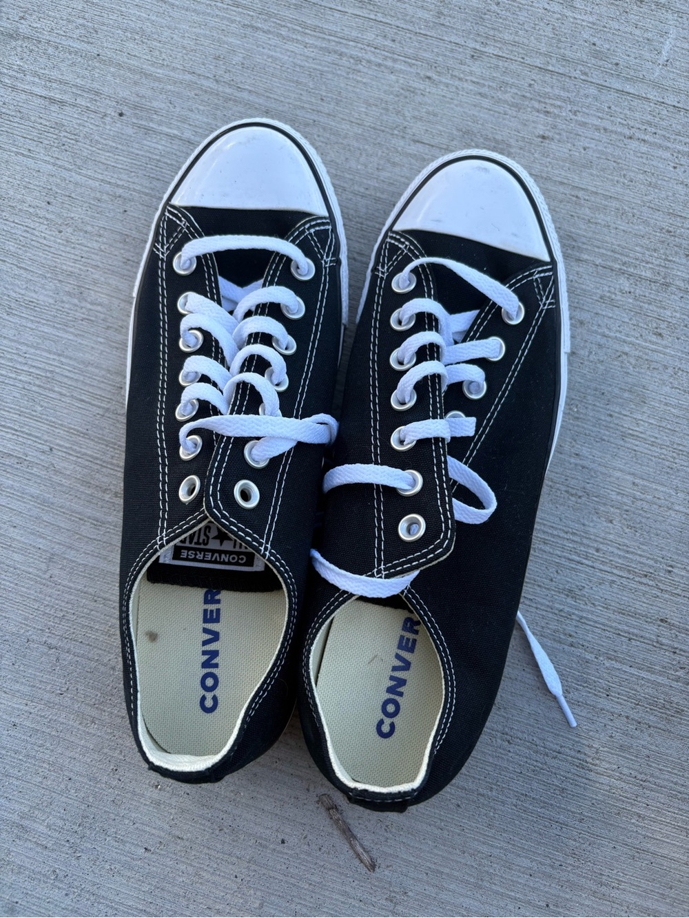 Converse Black and White Low Top Canvas Sneakers